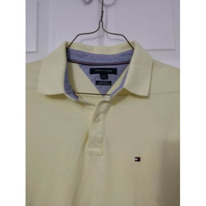 Tommy Hilfiger Polo Shirt Adult Large Yellow Golf Casual Mens